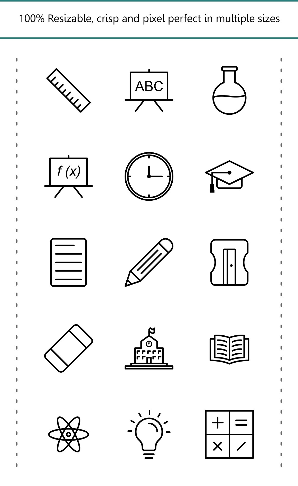 15 Education Line Icons.