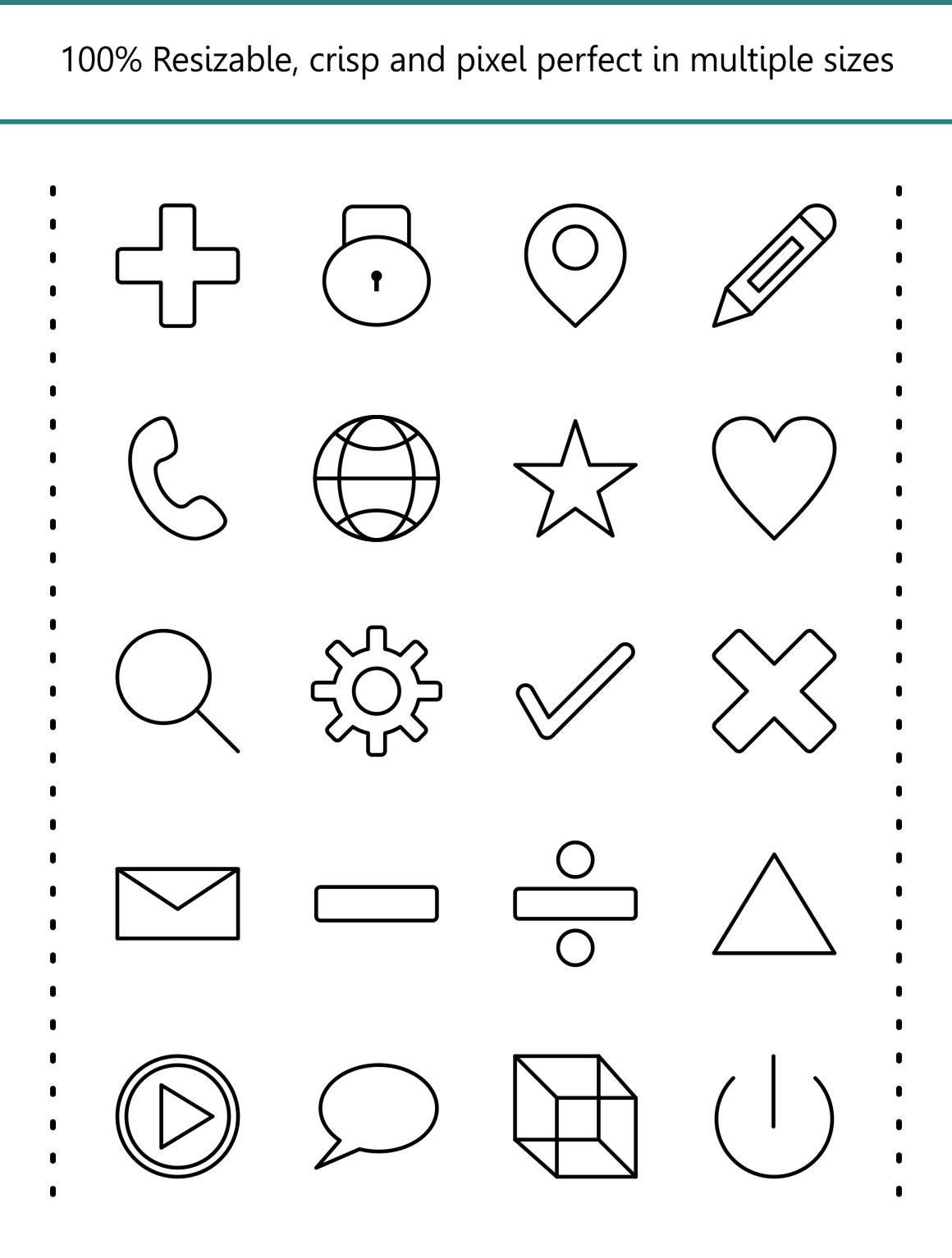 20 Basic UI Line Icons