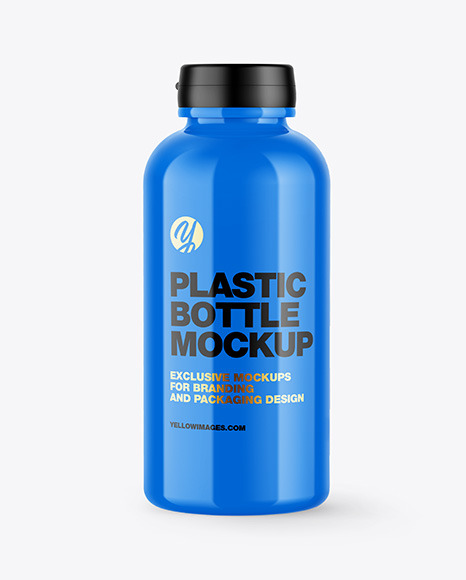 Glossy Plastic Bottle Mockup