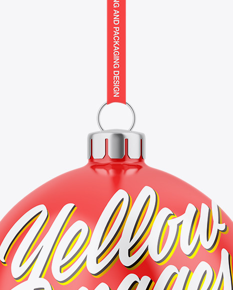 Glossy Christmas Ball Mockup