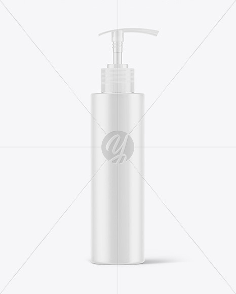 Matte Cosmetic Bottle with Pump Mockup