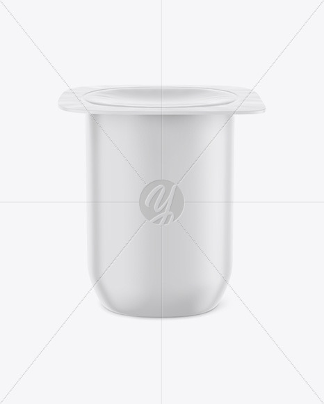 Yogurt Cup Mockup - Front view (High-Angle)