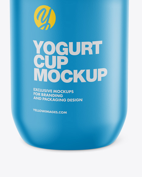 Yogurt Cup Mockup - Front view (High-Angle)