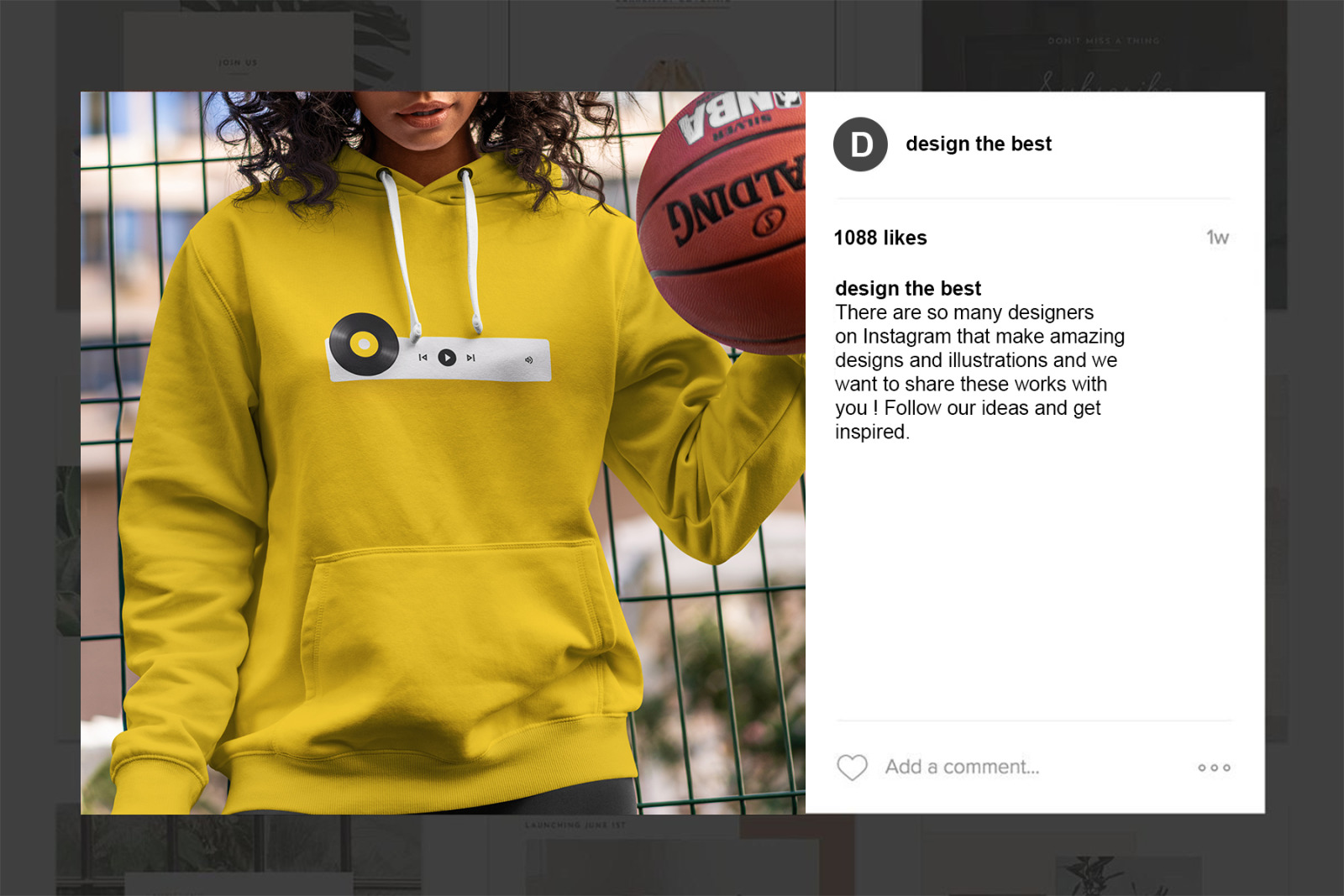 Hoodie Mock-Up Basketball