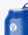 Aluminium Can With Glossy Finish & Water Drops Mockup