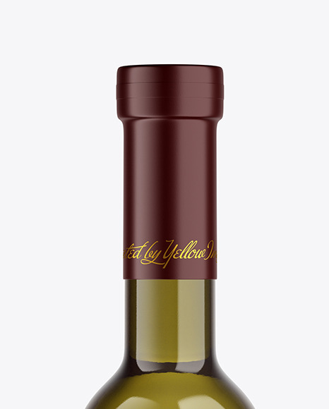 Antique Green Glass White Wine Bottle Mockup