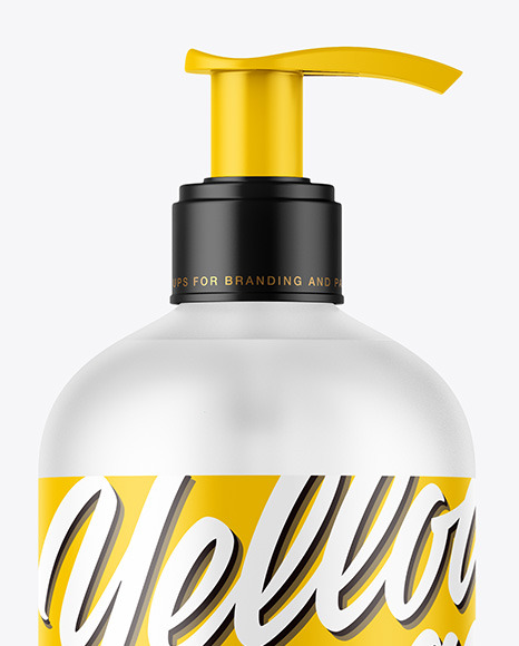 Frosted Cosmetic Bottle with Pump Mockup