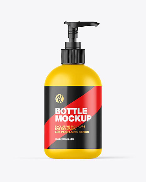 Matte Bottle w/ Open Pump Mockup