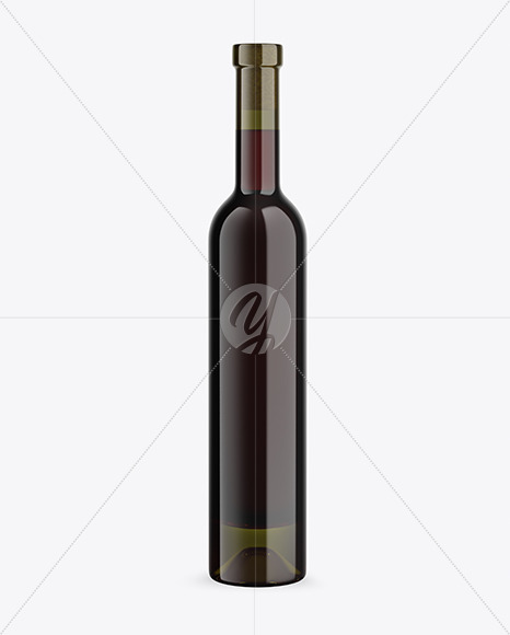 Antique Green Glass Red Wine Bottle Mockup