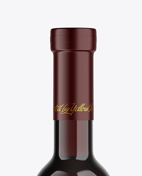 Antique Green Glass Red Wine Bottle Mockup