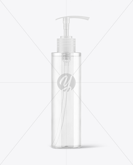 Clear Cosmetic Bottle with Pump Mockup