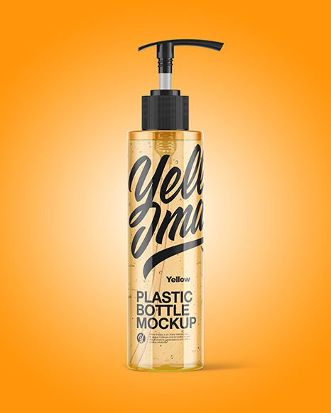 Colored Cosmetic Bottle with Pump Mockup Colored Cosmetic Bottle with Pump Mockup