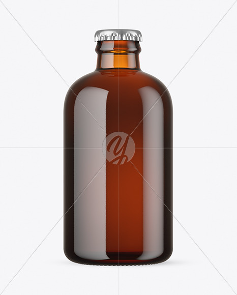 Amber Glass Beer Bottle Mockup