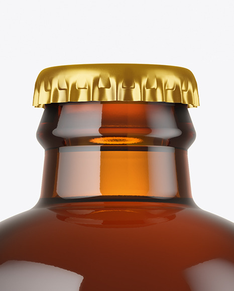 Amber Glass Beer Bottle Mockup