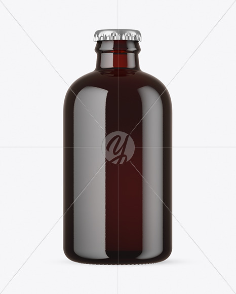 Dark Amber Glass Beer Bottle Mockup