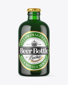 Green Glass Beer Bottle Mockup