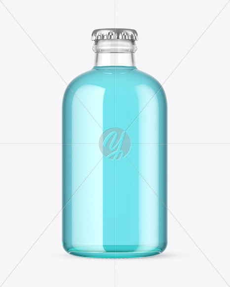 Clear Glass Drink Bottle Mockup