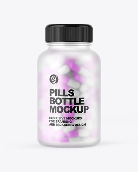 Frosted Pills Bottle Mockup - Supplement bottle mockup