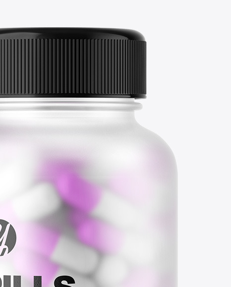 Frosted Pills Bottle Mockup