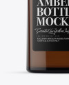 500ml Square Amber Glass Bottle Mockup