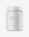 Matte Protein Jar With Shrink Band Mockup