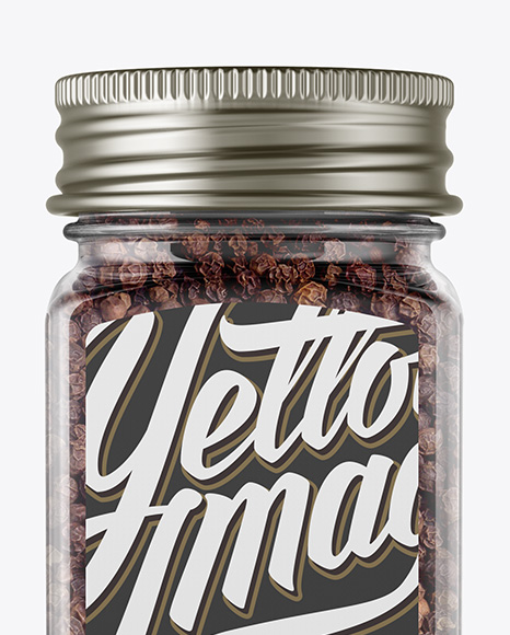 Spice Jar with Black Pepper Mockup - Front View