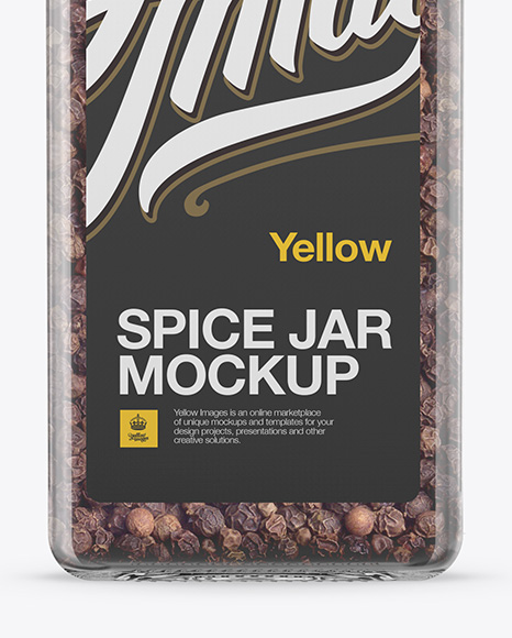 Spice Jar with Black Pepper Mockup - Front View