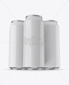 Three 500ml Glossy Aluminium Cans Mockup - Hero Shot