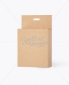 Kraft Paper Box with Hang Tab Mockup - Halfside View