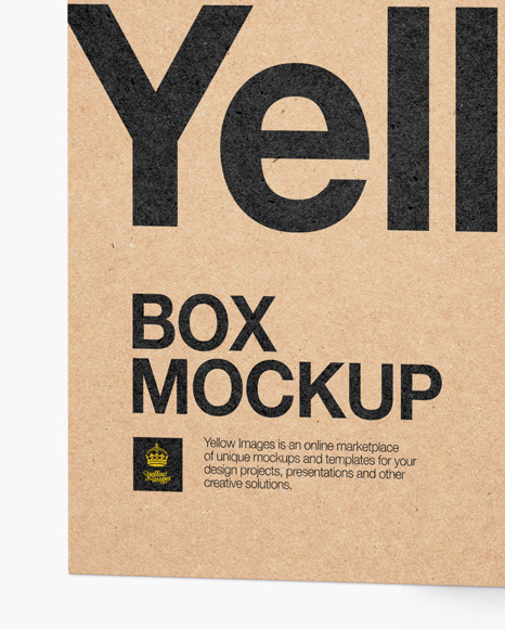 Kraft Paper Box with Hang Tab Mockup - Halfside View