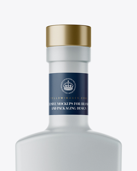 500ml Square Frosted Glass Vodka Bottle Mockup