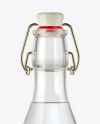 Clear Glass Water Bottle With Clamp Lid Mockup