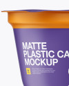 Matte Plastic Cup with Foil Lid Mockup - Front View