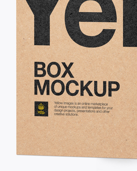 Kraft Paper Box with Hang Tab Mockup - Halfside View