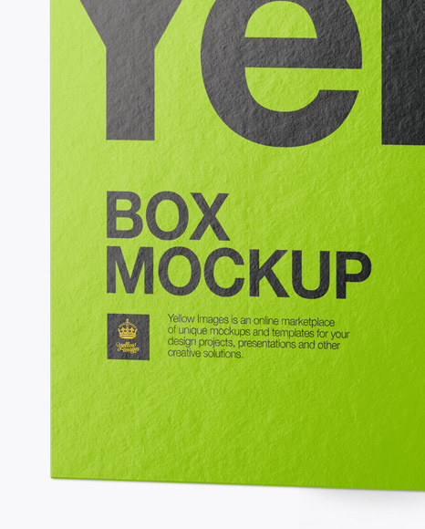 Textured Paper Box with Hang Tab Mockup - Half Side View