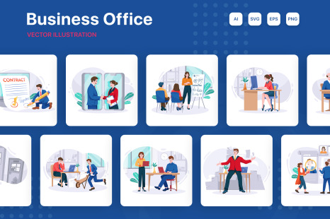 M196_Business Office Illustrations - Progress charts