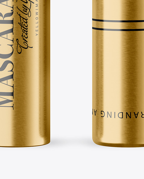 Opened Metallic Mascara Tube Mockup