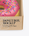 Opened Kraft Box with Donut Mockup