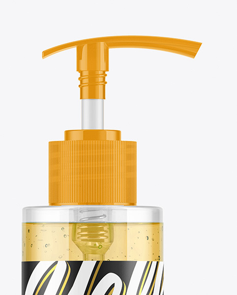 Clear Cosmetic Bottle with Pump Mockup