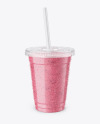 Strawberry Smoothie Cup with Straw