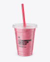 Strawberry Smoothie Cup with Straw