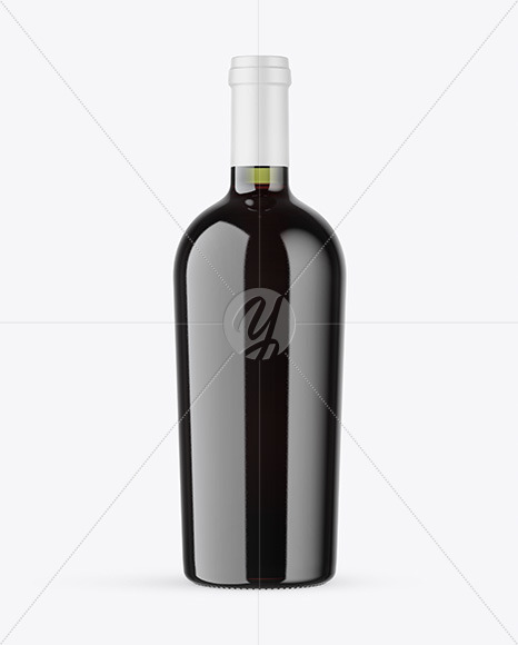 Green Glass Red Wine Bottle Mockup