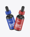 Two Glossy Dropper Bottles Mockup Two Glossy Dropper Bottles Mockup