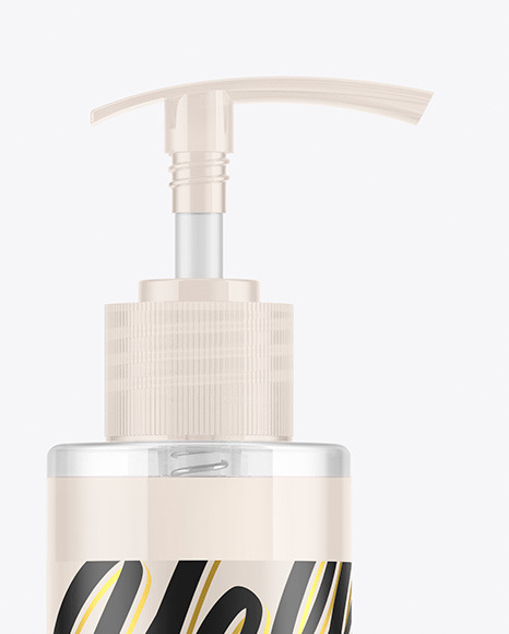 Clear Cosmetic Bottle with Pump Mockup