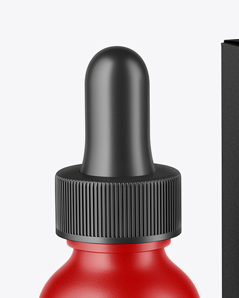 Matte Dropper Bottle with Paper Box Mockup