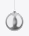 Glossy Metallic Christmas Ball Mockup