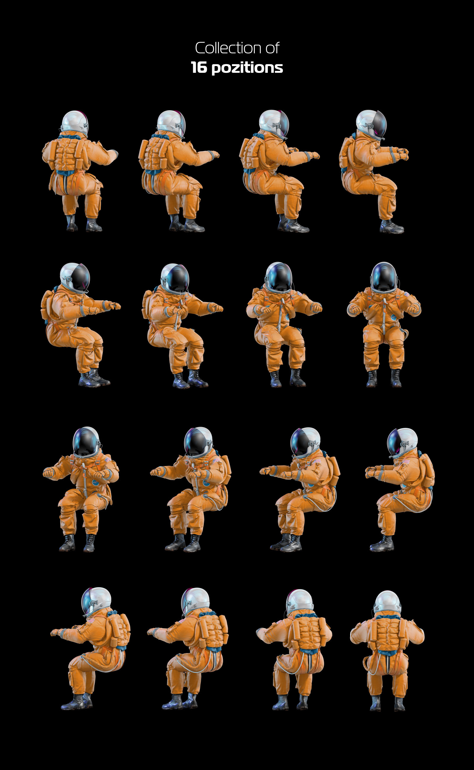 PSD Mockup 3D model NASA Astronaut #10