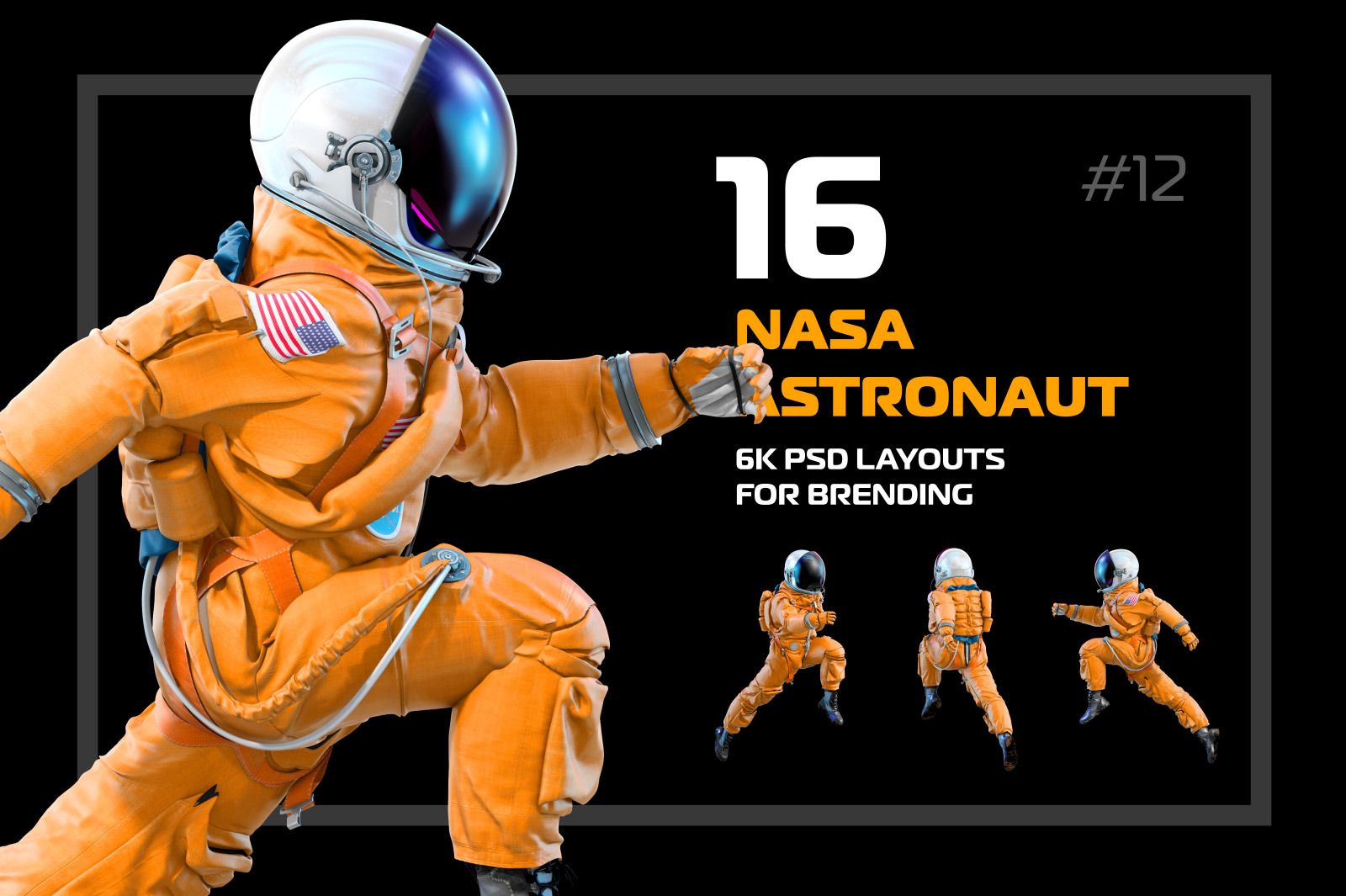 PSD Mockup 3D model NASA Astronaut #12