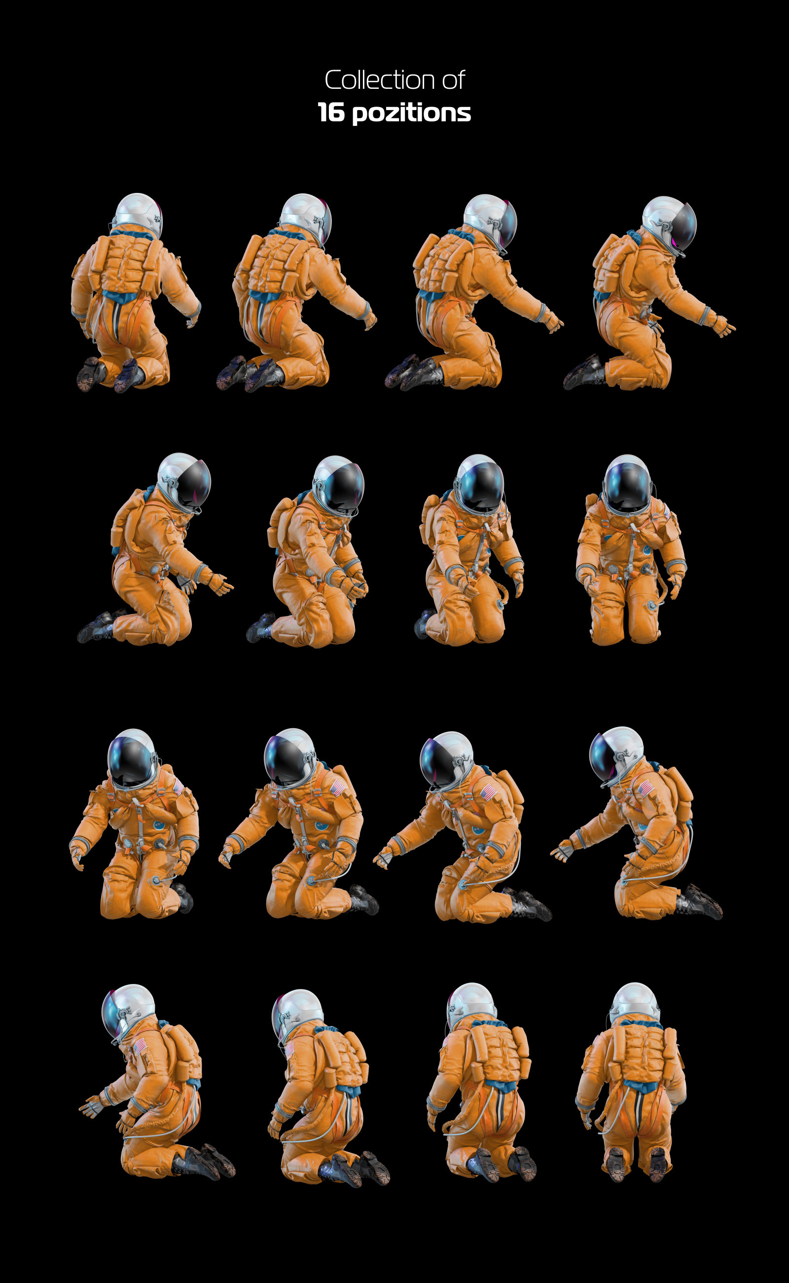 PSD Mockup 3D model NASA Astronaut #13