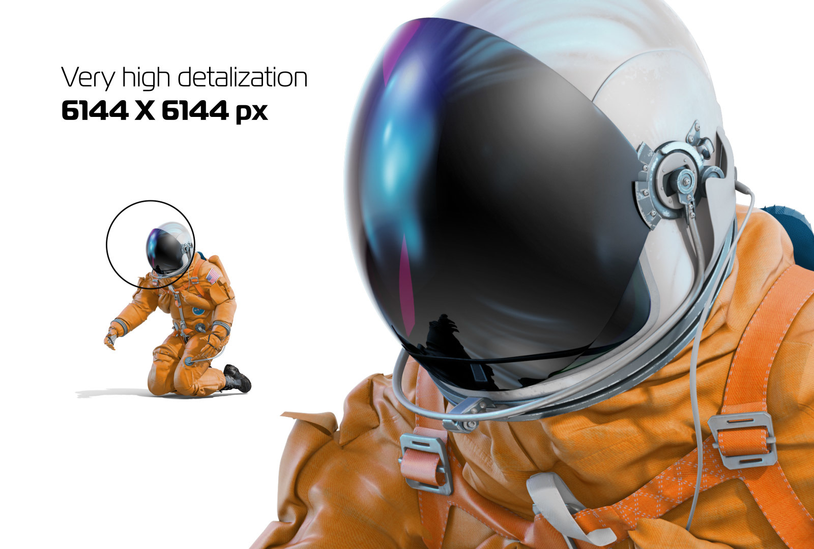 PSD Mockup 3D model NASA Astronaut #13